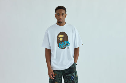 BAPE STENCIL FONT APE HEAD RELAXED FIT TEE