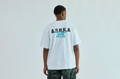 BAPE STENCIL FONT APE HEAD RELAXED FIT TEE