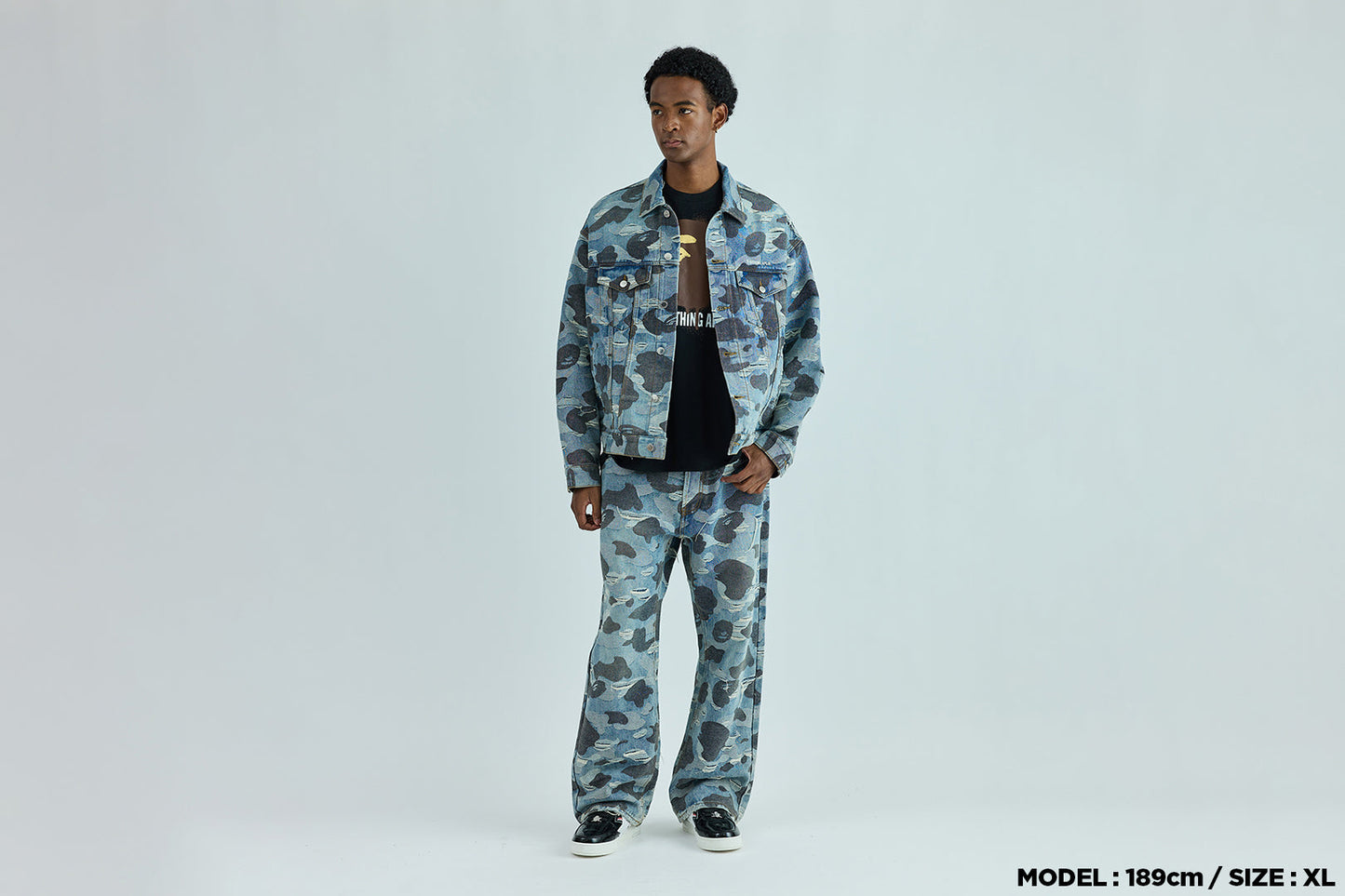BAPE SOLID CAMO JACQUARD DENIM TRUCKER JACKET