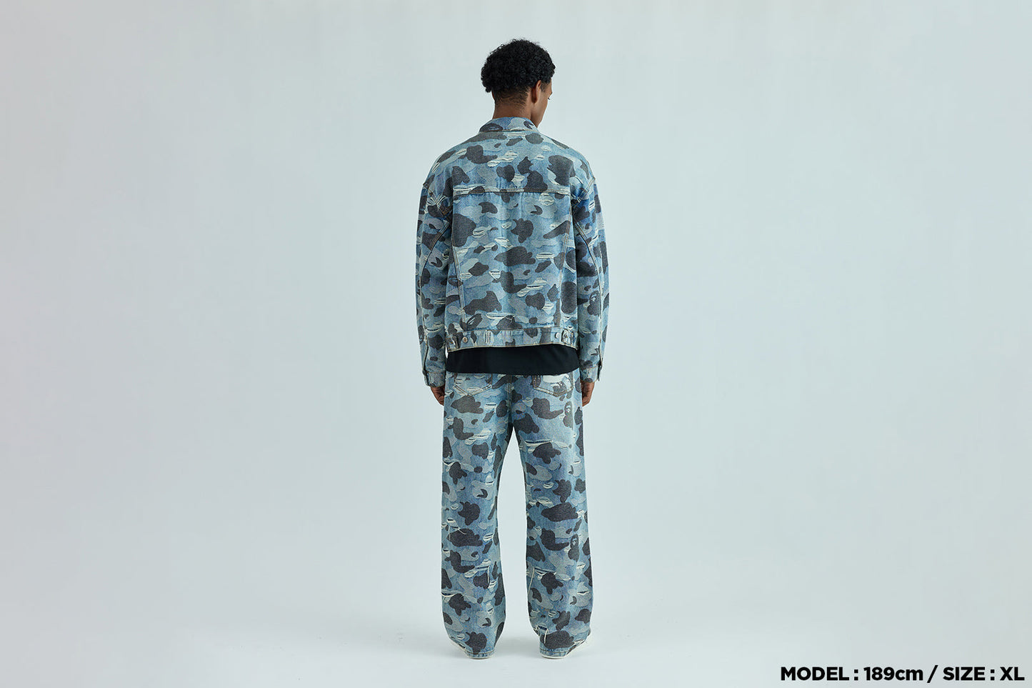 BAPE SOLID CAMO JACQUARD DENIM TRUCKER JACKET