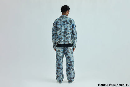BAPE SOLID CAMO JACQUARD DENIM TRUCKER JACKET