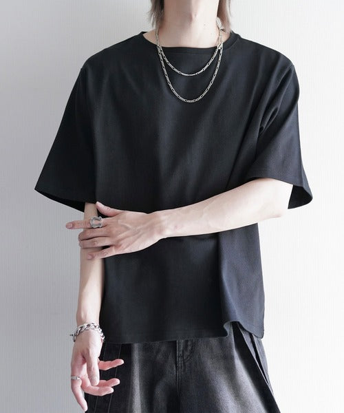 日本代購｜cussil cussil（クシル） tシャツ 「cussil/クシル」リファインコットンワイドショートシルエット半袖Tシャツ メンズ レディース【ブラック系 / L】｜ZOZOTOWN