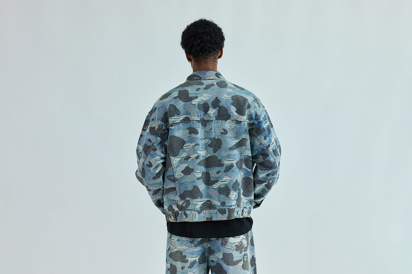 BAPE SOLID CAMO JACQUARD DENIM TRUCKER JACKET