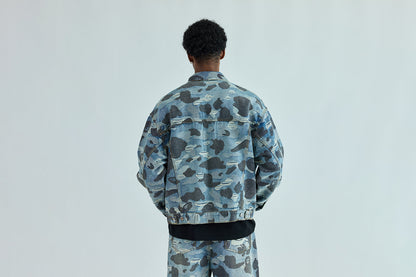 BAPE SOLID CAMO JACQUARD DENIM TRUCKER JACKET