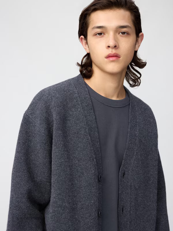 日本代購｜UNIQLO 外套 - ラムV領外套 深棕色 L｜UNIQLO