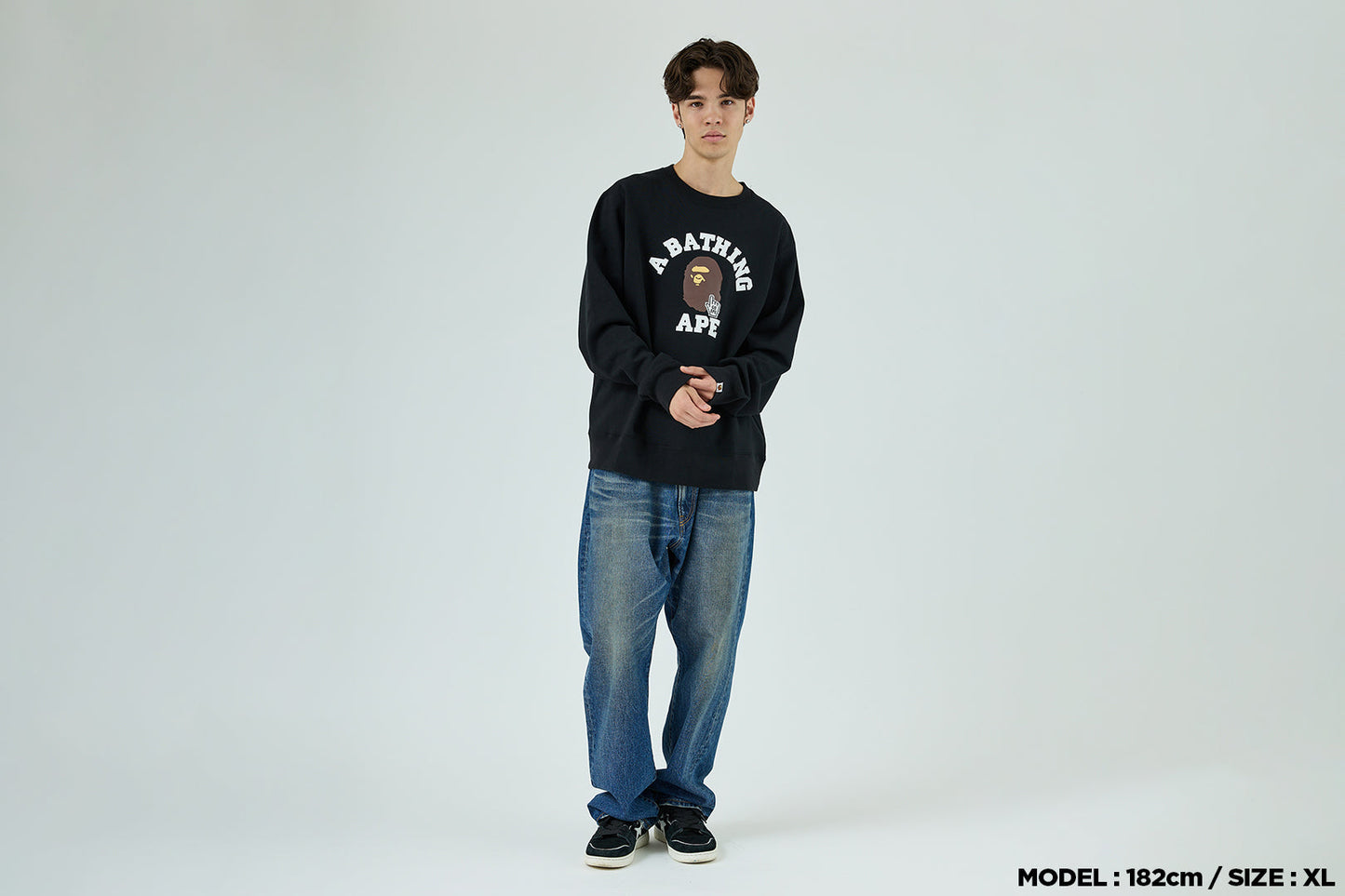 BAPE GO APE POINTER COLLEGE CREWNECK BAPEC