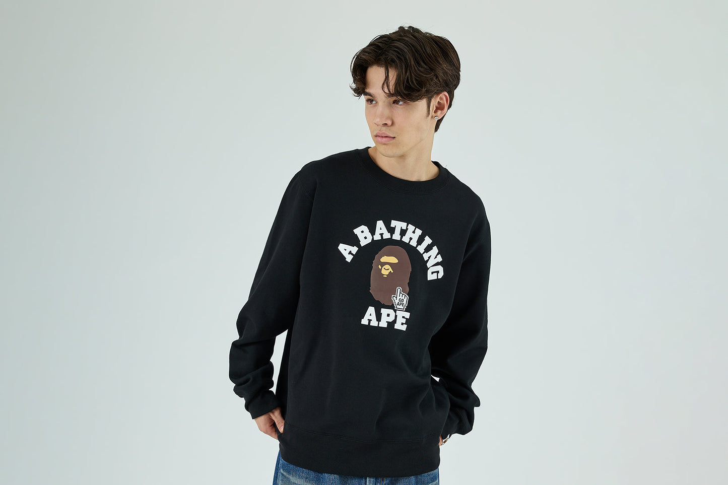 BAPE GO APE POINTER COLLEGE CREWNECK BAPEC