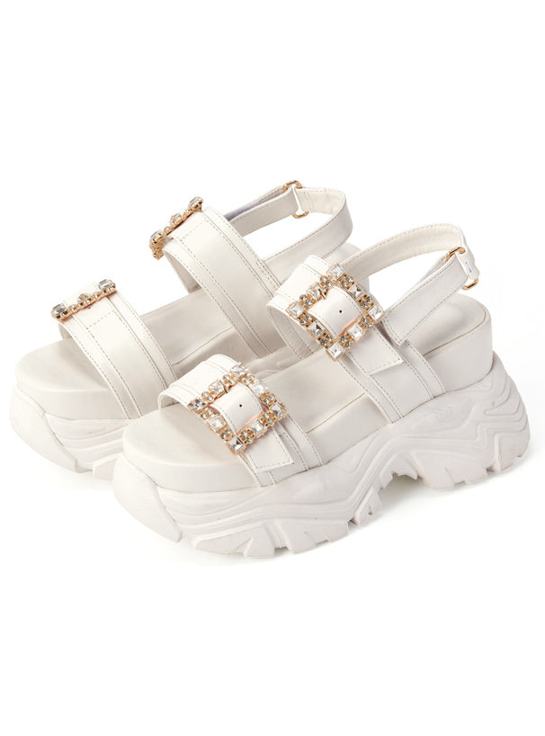 日本代購｜GRL 厚底涼鞋 - ビジューバックル厚底涼鞋【黑色 / 25.0cm】｜GRL
