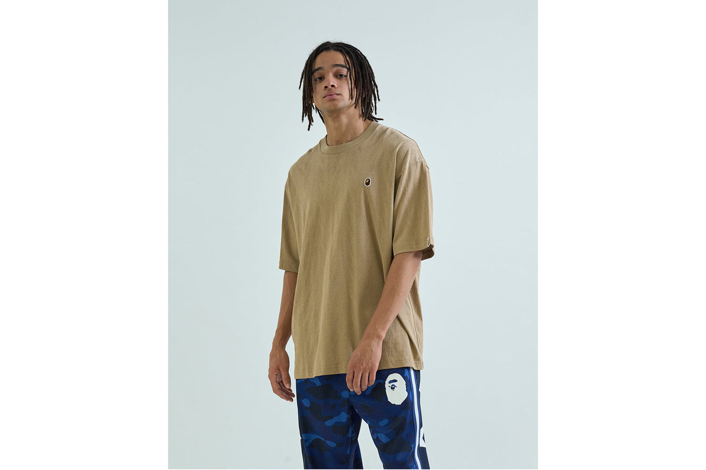 BAPE STA PATTERN JACQUARD ONE POINT RELAXED FIT TEE