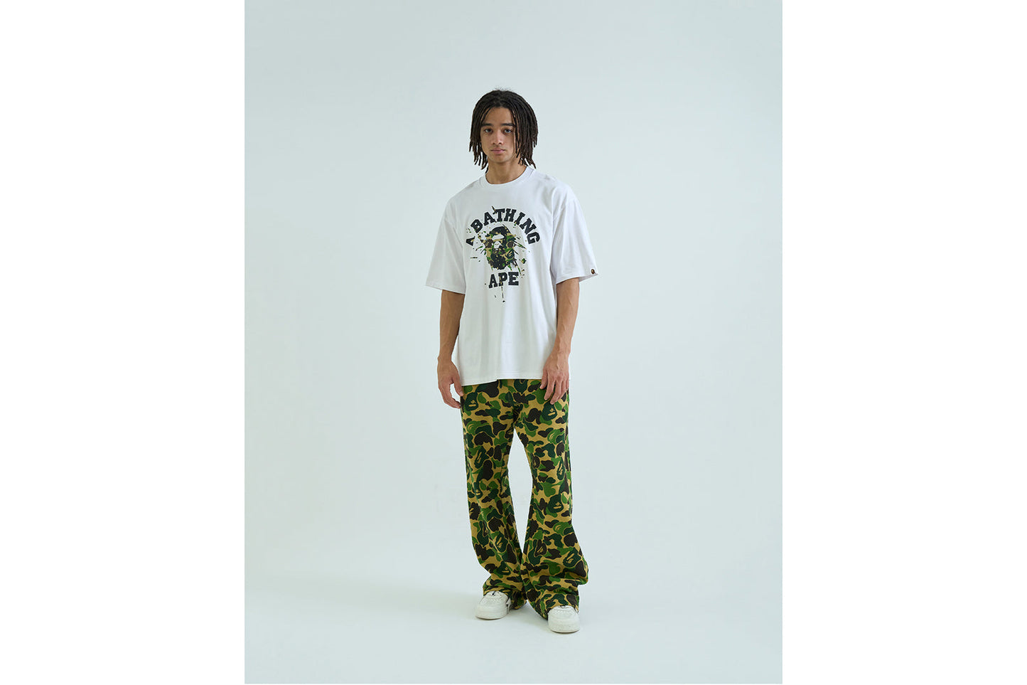 BAPE ABC CAMO SPLASH COLLEGE RELAXED FIT TEE