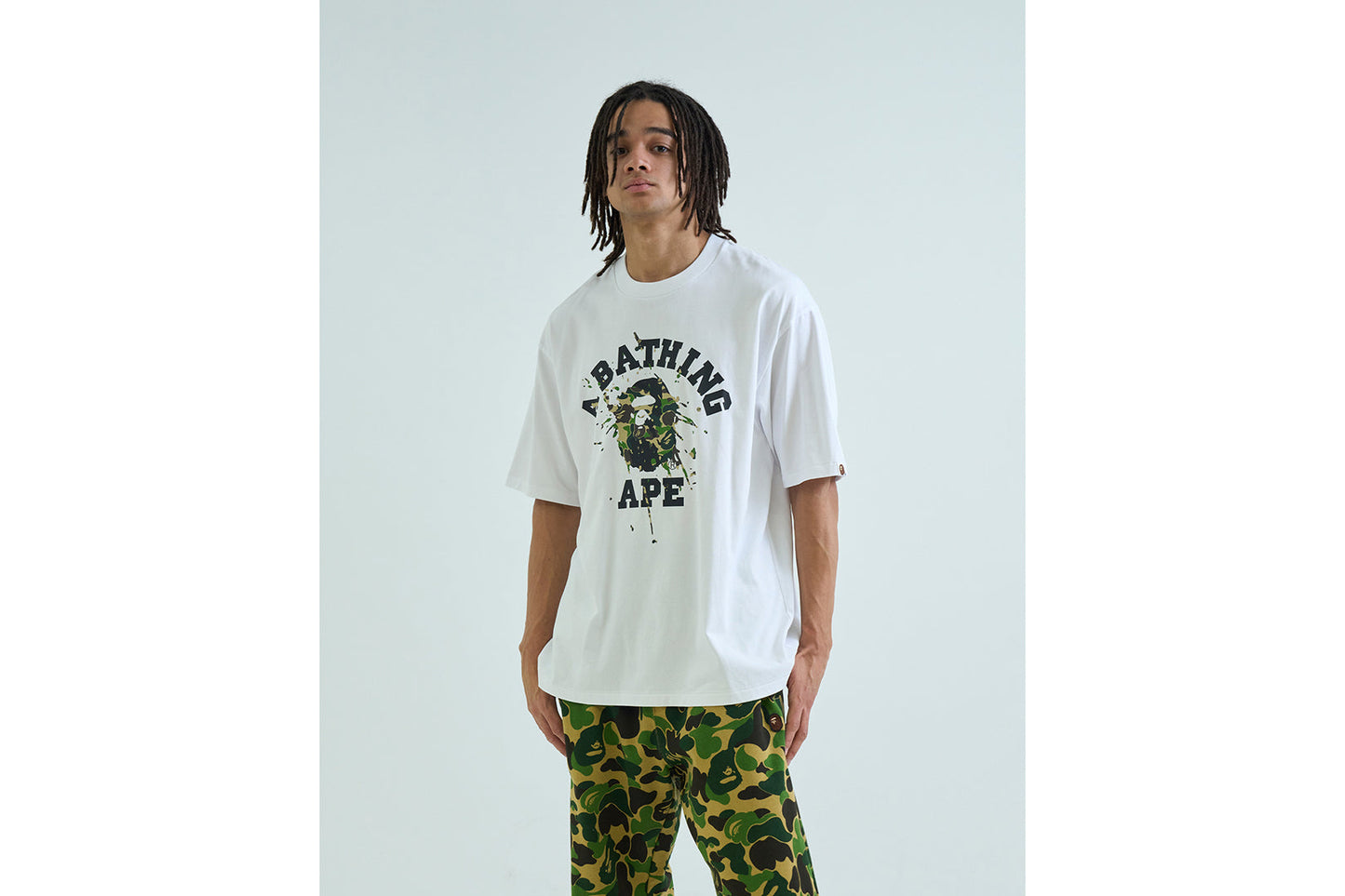 BAPE ABC CAMO SPLASH COLLEGE RELAXED FIT TEE