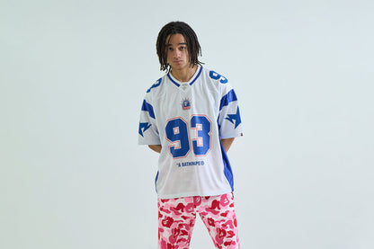 BAPE SOLID CAMO JACQUARD MESH CROPPED FIT FOOTBALL JESEY