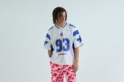 BAPE SOLID CAMO JACQUARD MESH CROPPED FIT FOOTBALL JESEY