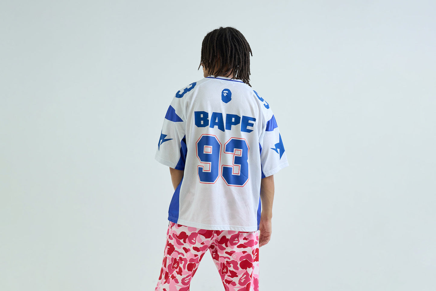 BAPE SOLID CAMO JACQUARD MESH CROPPED FIT FOOTBALL JESEY