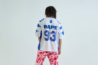 BAPE SOLID CAMO JACQUARD MESH CROPPED FIT FOOTBALL JESEY
