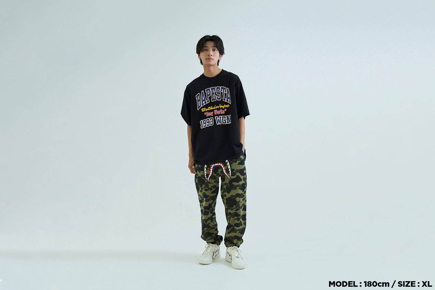 BAPE STA COLLEGE 寬鬆版短袖T恤 #1