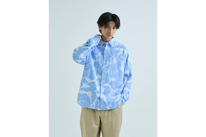 BAPE SOLID CAMO ONE POINT RELAXED FIT LS SHIRTS