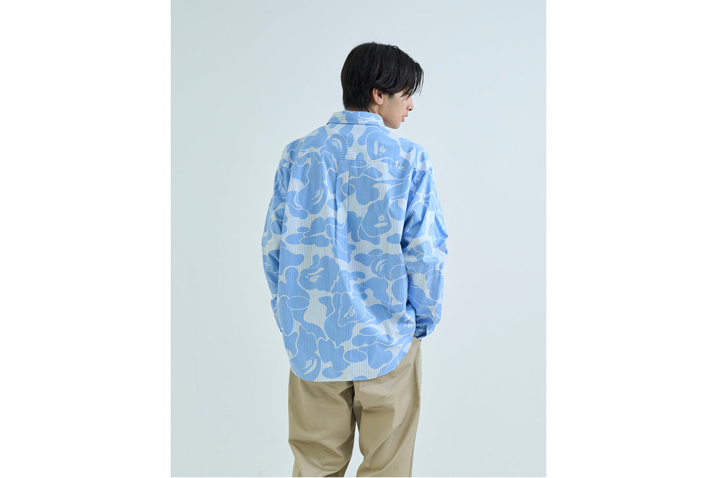 BAPE SOLID CAMO ONE POINT RELAXED FIT LS SHIRTS