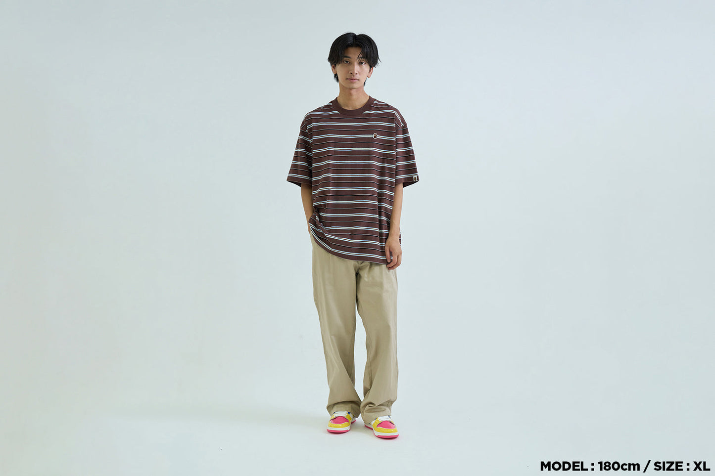 BAPE ONE POINT STRIPE RELAXED FIT TEE
