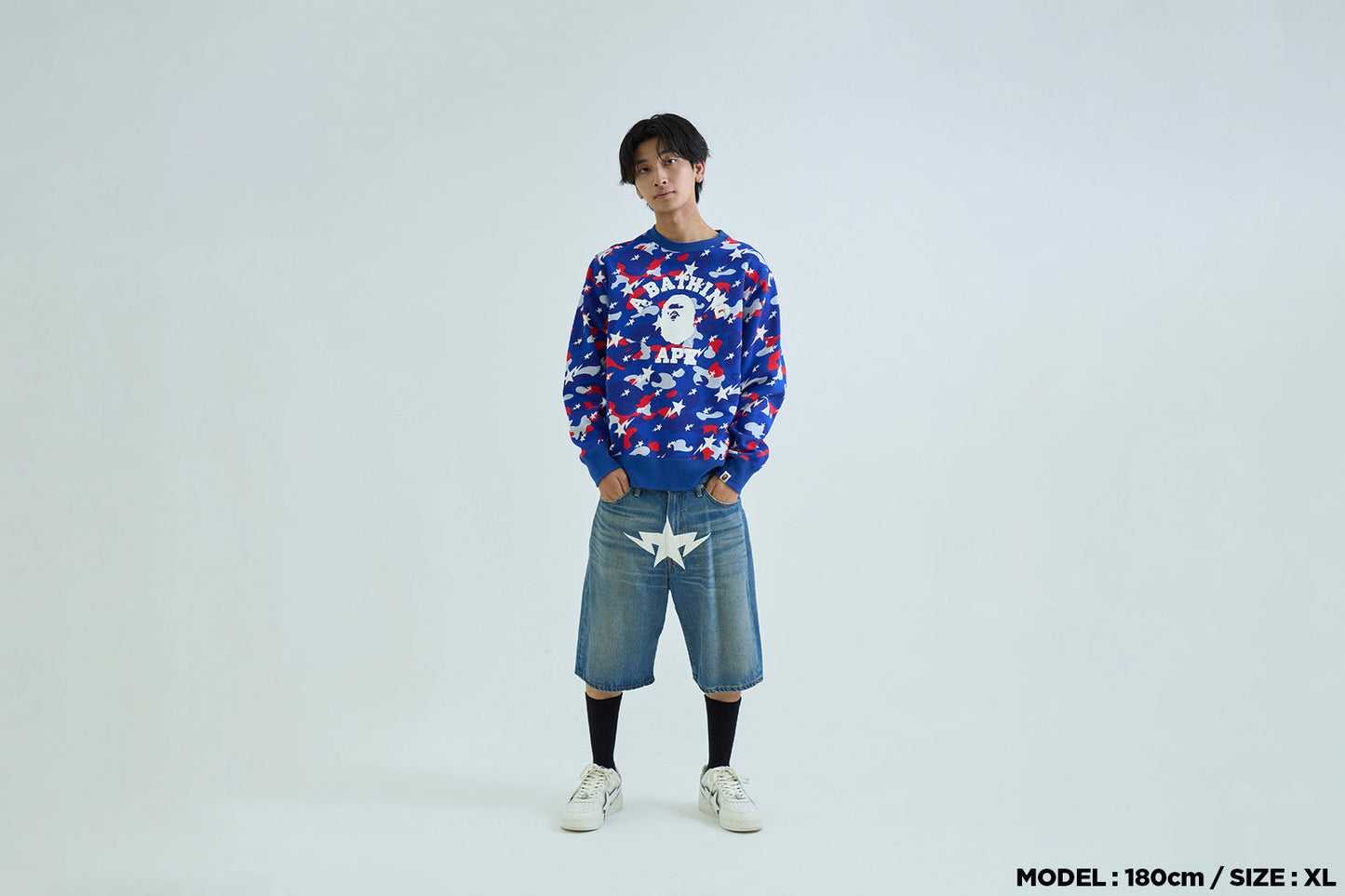 BAPE STA STRIKE CAMO 大學風格圓領運動衫