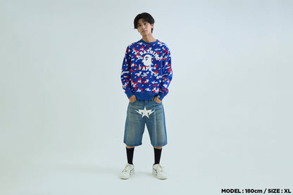 BAPE TWIN STA 膝長自織牛仔短褲