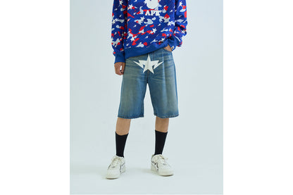 BAPE TWIN STA 膝丈丹寧短褲