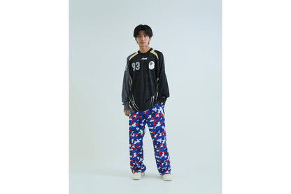 BAPE MULTI LOGO RELAXED FIT FOOTBALL LS JERSEY
