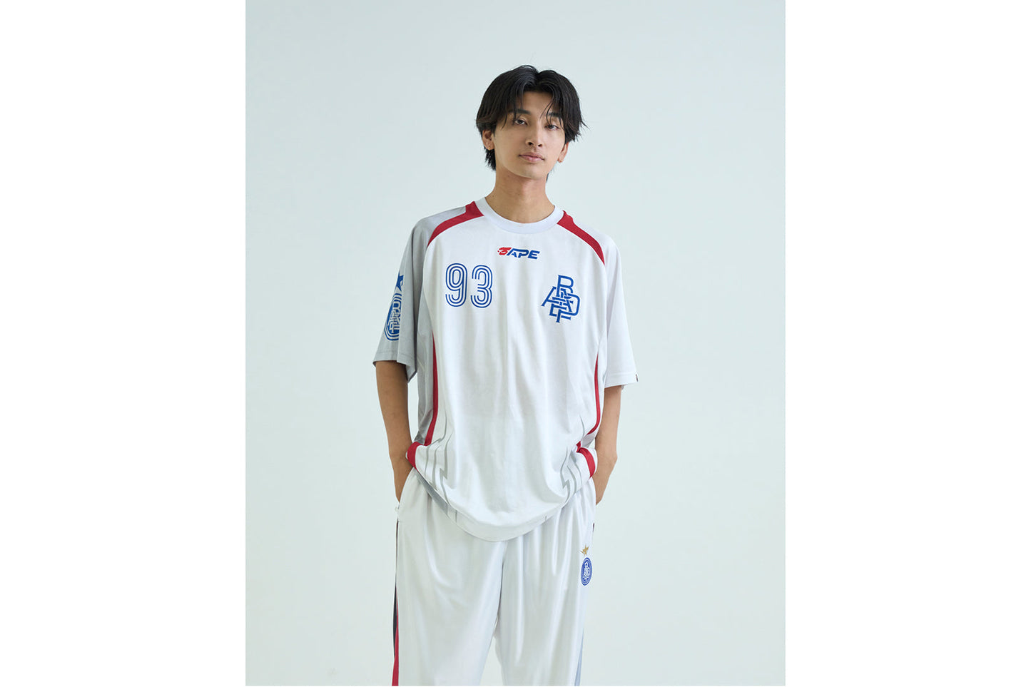 BAPE APA FRAME PATTERN MULTI LOGO RELAXED FIT 足球球衣