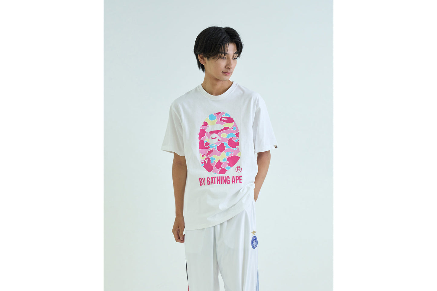 BAPE STA CAMO SHARK FACE RELAXED FIT TEE
