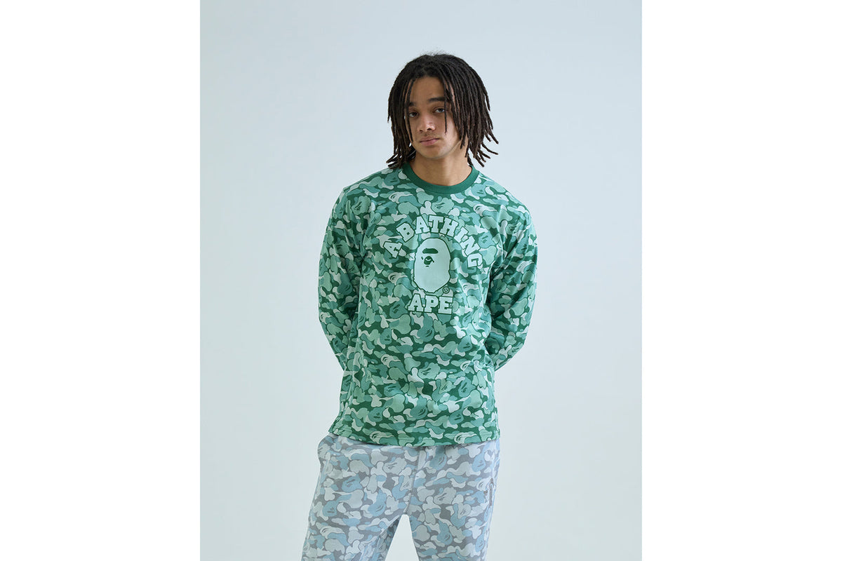 BAPE CARD CAMO COLLEGE 長袖 T恤 BAPEC
