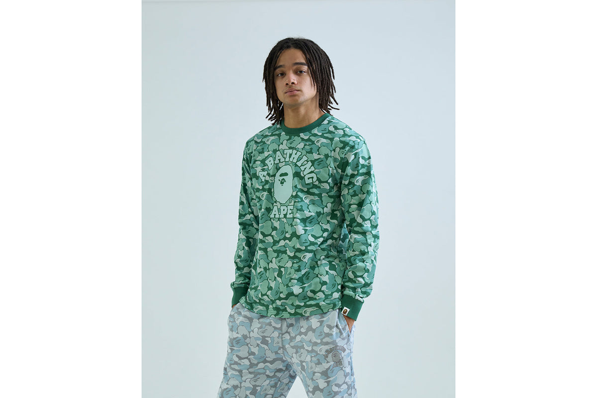 BAPE CARD CAMO COLLEGE 長袖 T恤 BAPEC