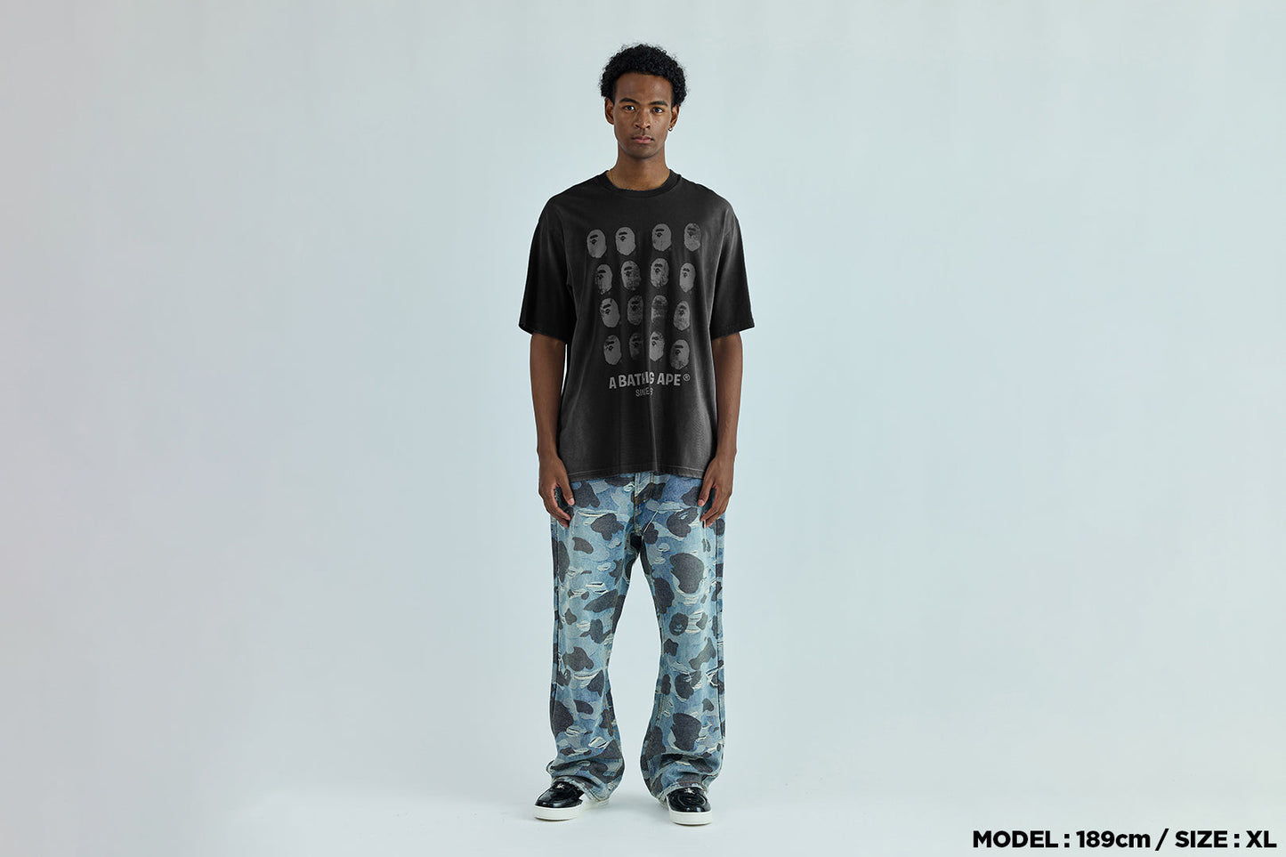 BAPE BLEECHED MULTI APE HEAD LOGO 寬鬆版短袖T恤