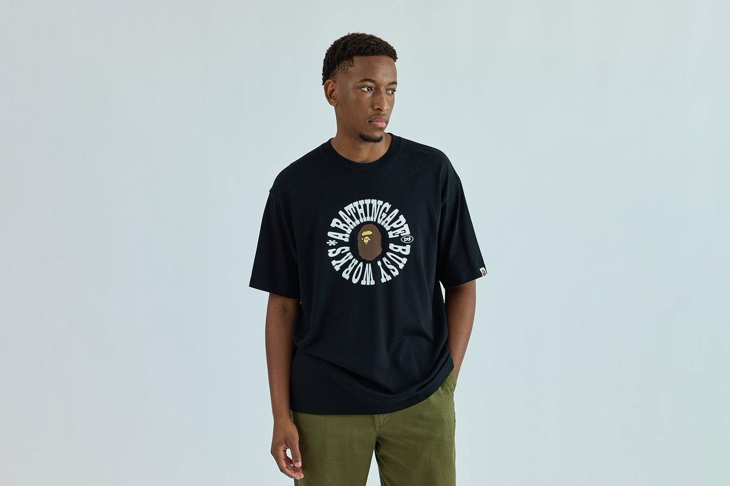 BAPE BUSY WORKS LOGO RELAXED FIT TEE
