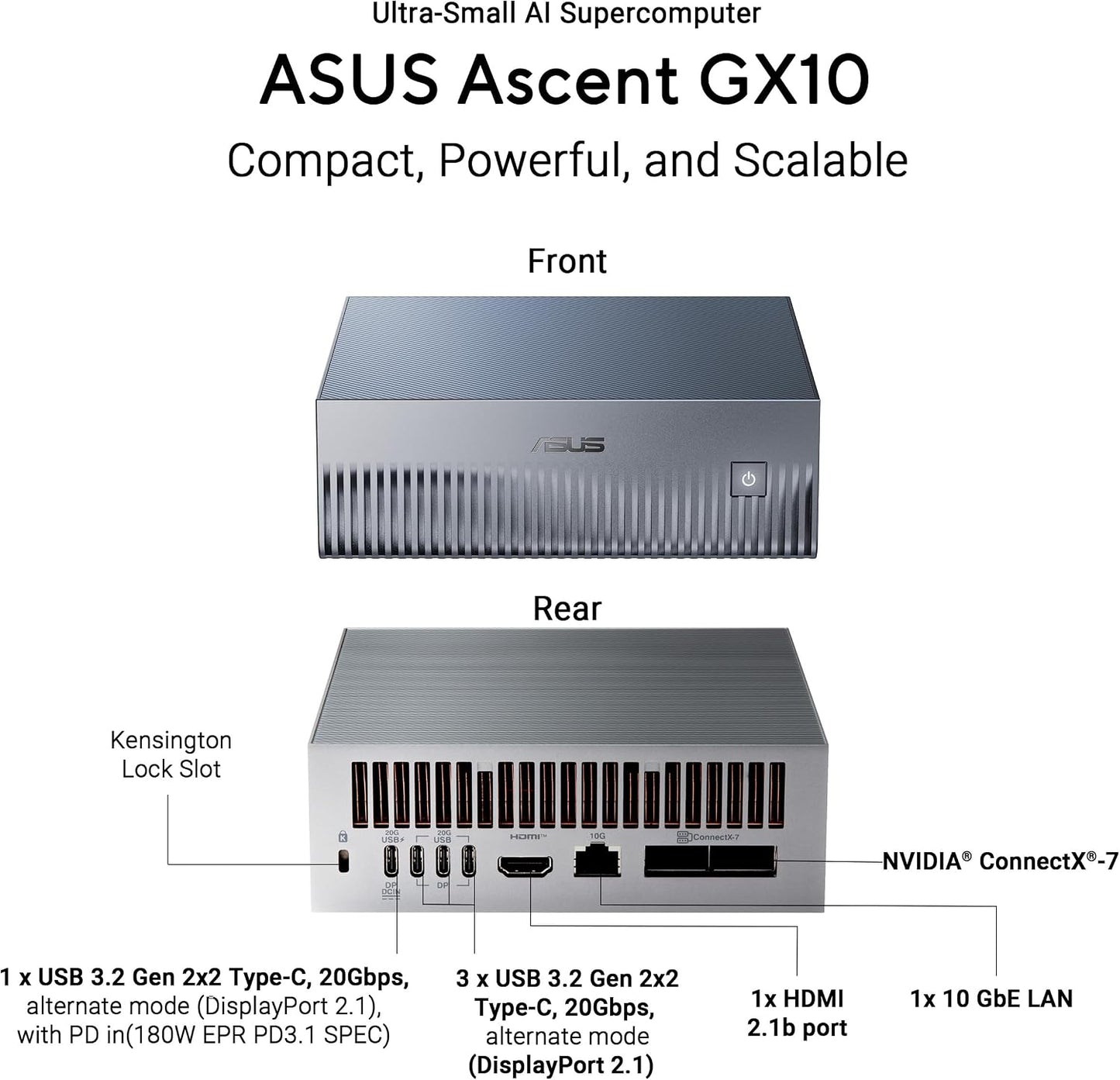 日本代購｜華碩 迷你電腦 - Ascent GX10 迷你電腦 AI開發者用｜Amazon JP