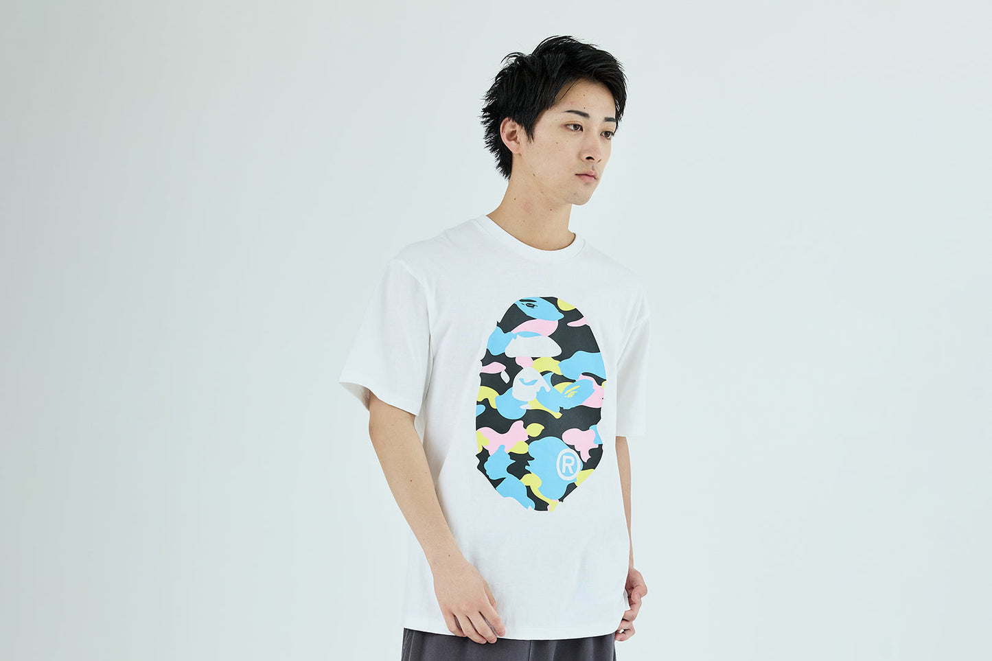 BAPE NEW MULTI CAMO BIG APE HEAD TEE