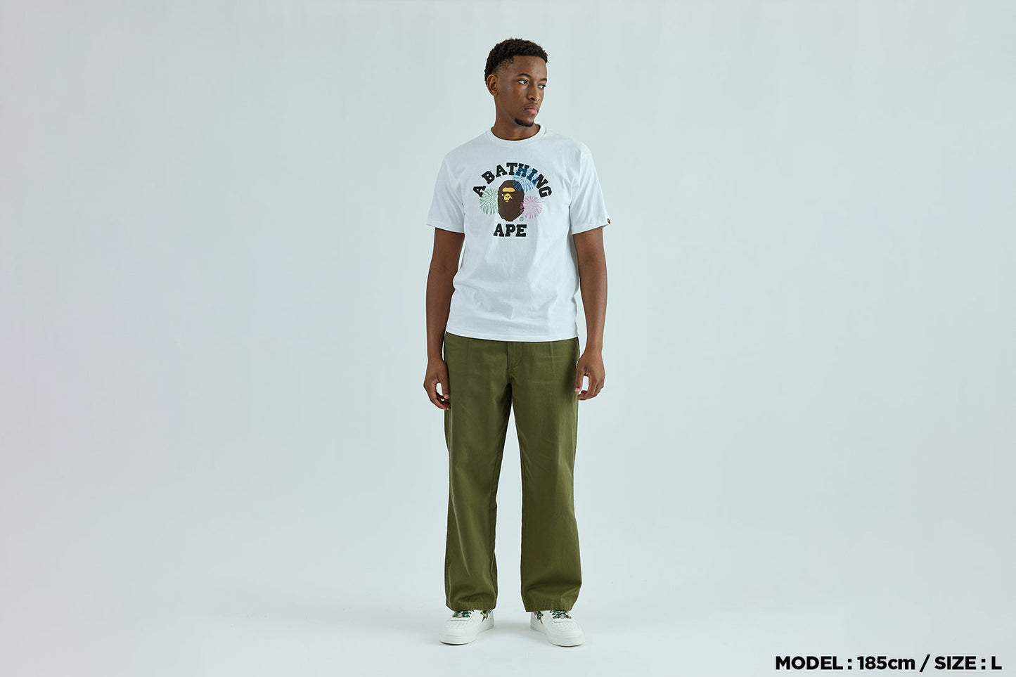 BAPE APE HEAD FIREWORK COLLEGE TEE