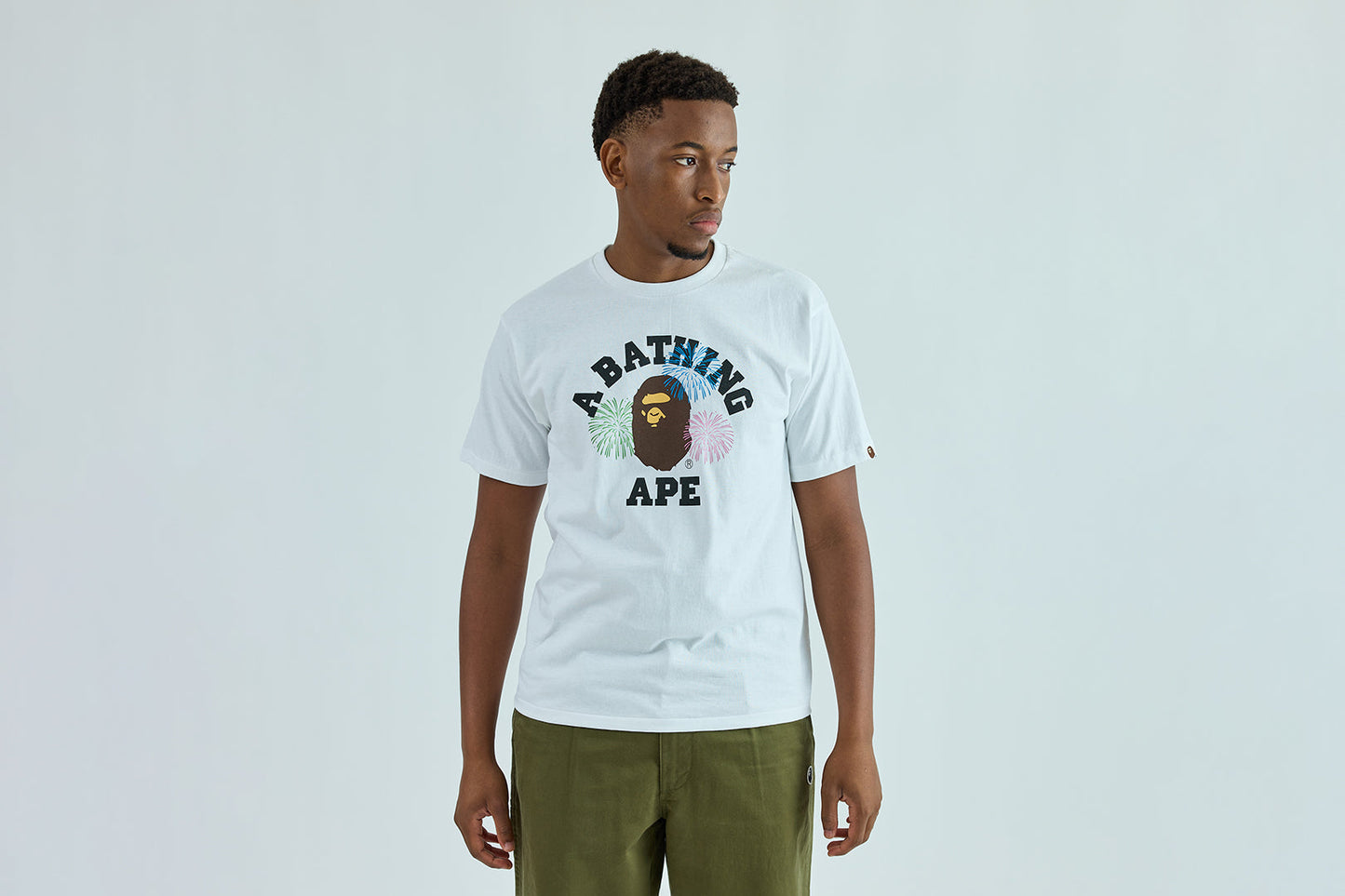 BAPE APE HEAD FIREWORK COLLEGE TEE