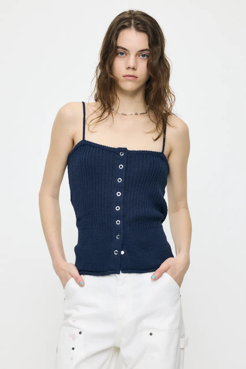 日本代購｜MOUSSY 背心 - FRONT BUTTON KNIT 背心【紅色 / 自由尺寸】｜MOUSSYキャミソール