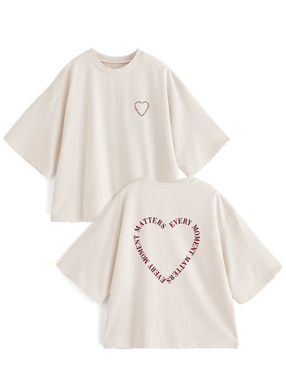 日本代購｜GRL ハートロゴプリントTシャツ[pm255a]【オートミール / F】｜GRL