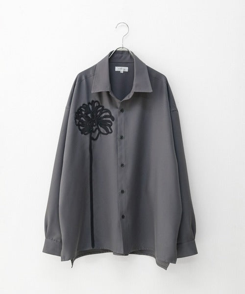 日本代購｜Nilway 長袖襯衫 - 花卉刺繡長袖襯衫｜ZOZOTOWN