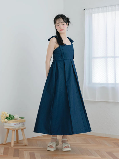 日本代購｜mero boutique 2018 連身裙 - デニム連身裙【深藍色】｜mero boutique 2018