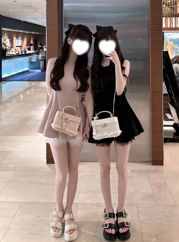 日本代購｜GRL 厚底涼鞋 - ビジューバックル厚底涼鞋【黑色 / 25.0cm】｜GRL