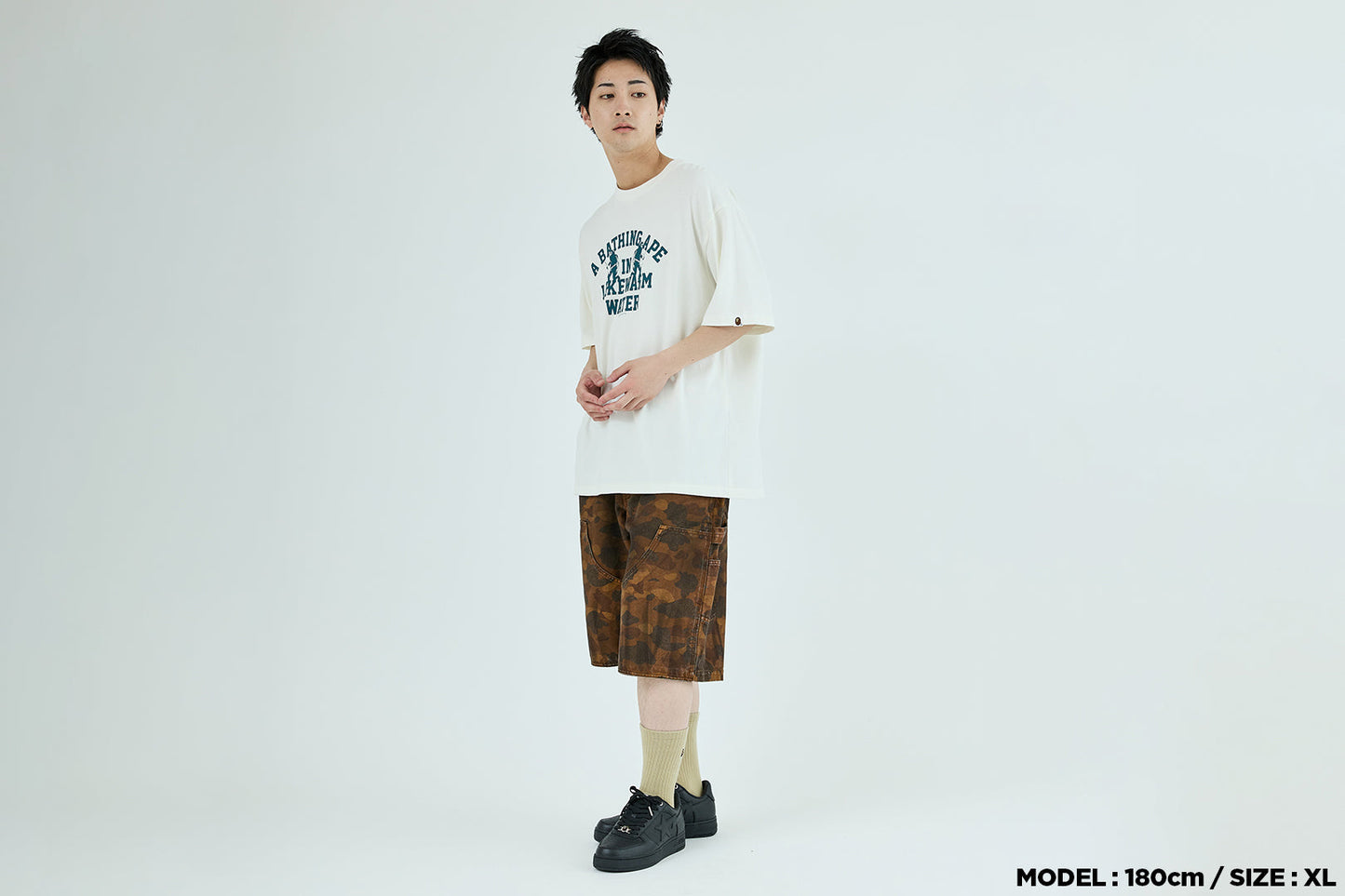 BAPE SOLID 1ST CAMO GARMENT DYED 寬鬆版工作短褲