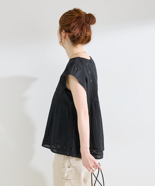 日本代購｜B.C STOCK 襯衫 - 半袖蕾絲襯衫 手洗可｜B.C STOCK