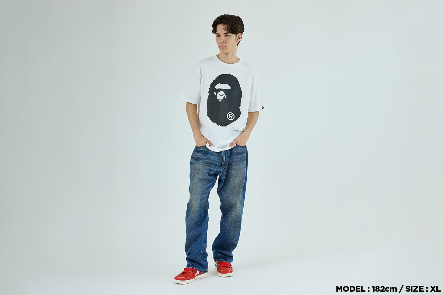 BAPE LINE CAMO BIG APE HEAD TEE