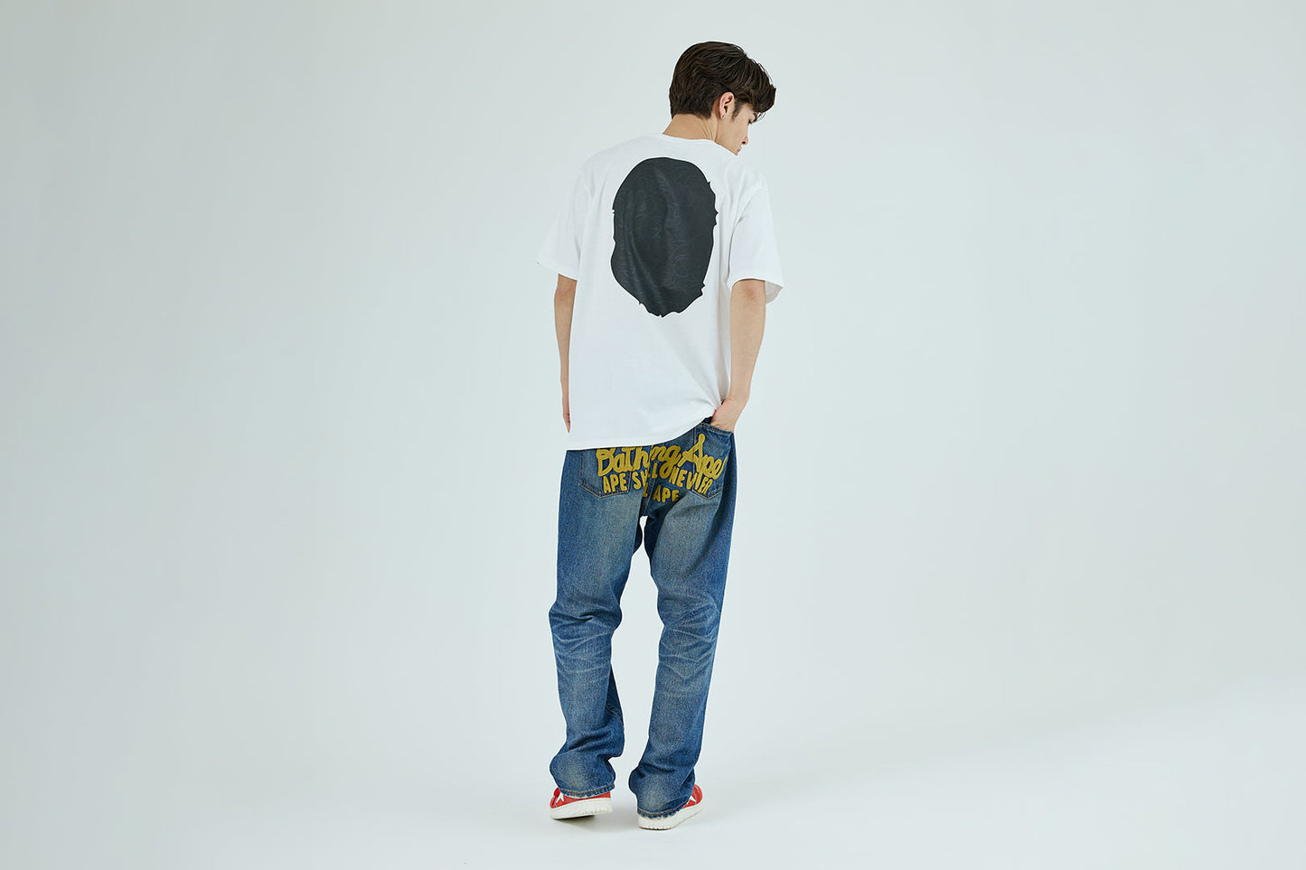 BAPE LINE CAMO BIG APE HEAD TEE