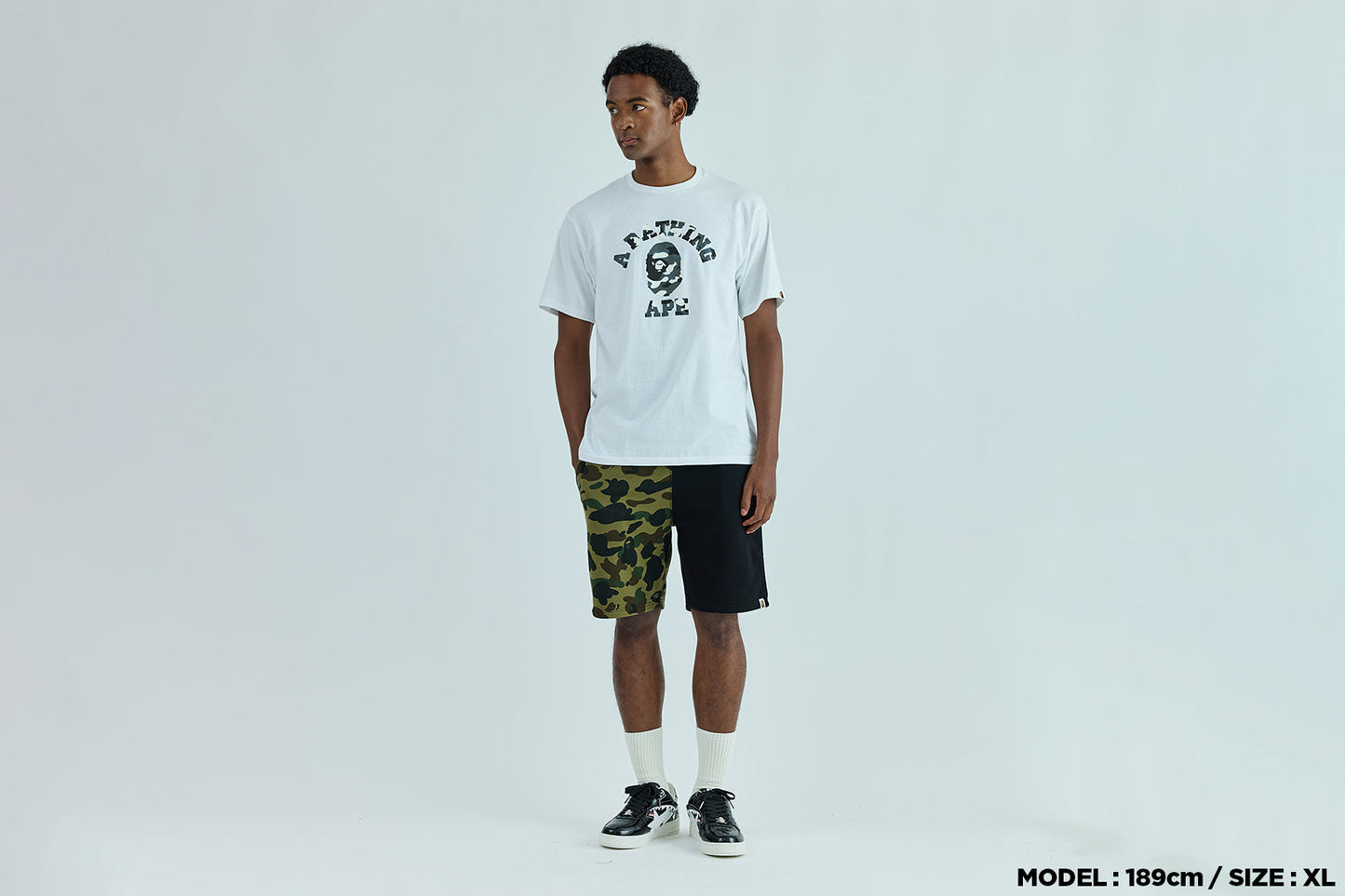 BAPE 1ST CAMO BACK SHARK SWEAT SHORTS