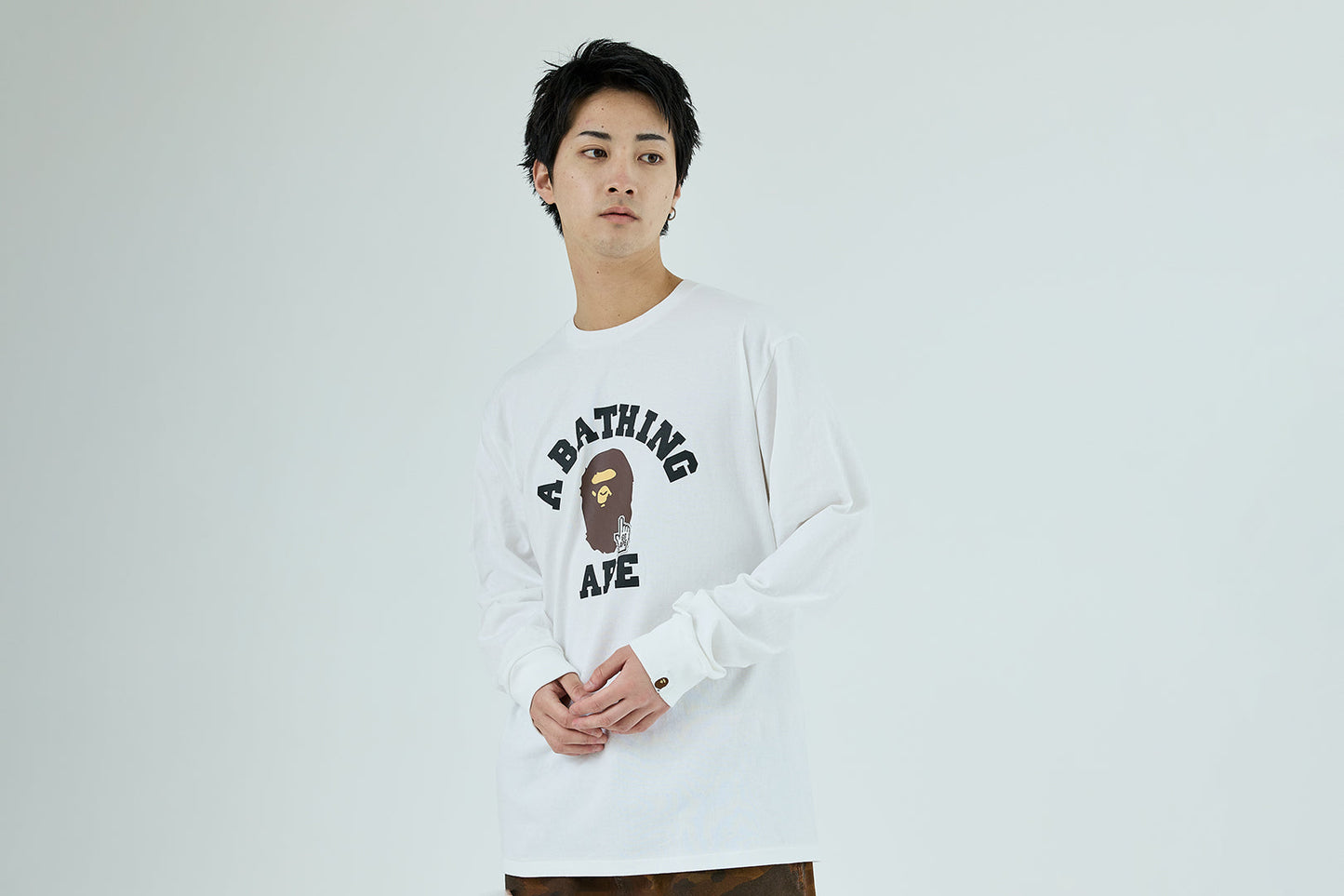 BAPE GO APE POINTER COLLEGE TEE LS TEE