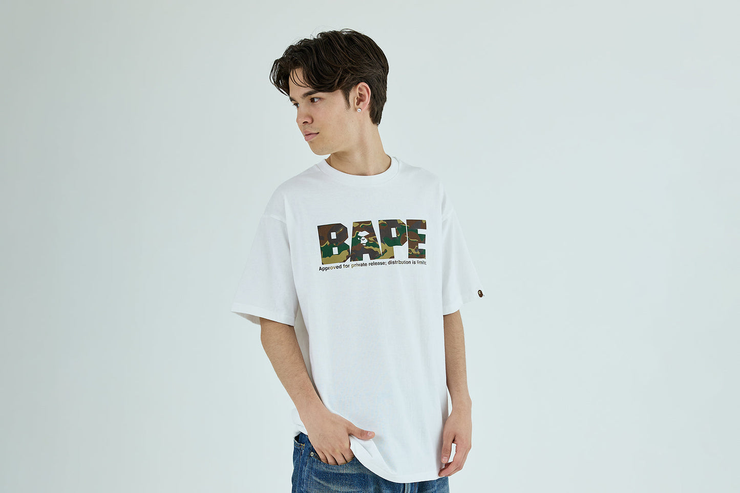 BAPE GLITCH WOODLAND CAMO ARMY TEE