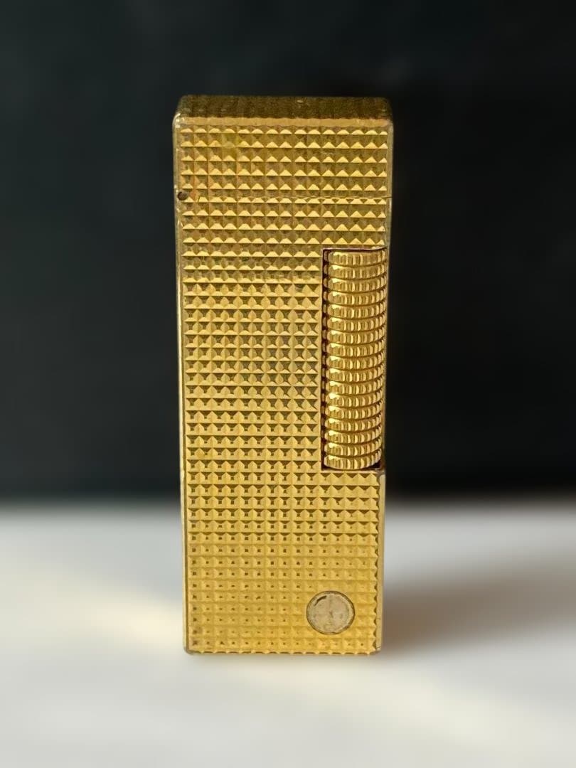 日本代購｜dunhill ダンヒル ローラガス ライター ゴールド ピラミッド柄 格子柄｜Mercari